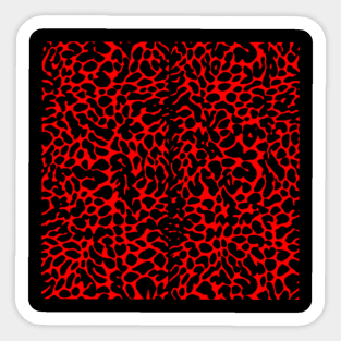 Red and Black Leopard  Pattern Sticker